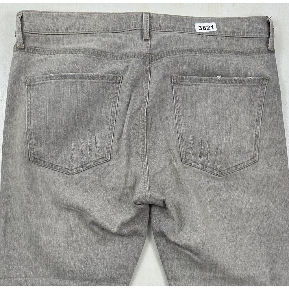 EUC Agolde Womens Toni Mid Rise Straight Jeans Sz 32 36x27 Light Gray Distressed